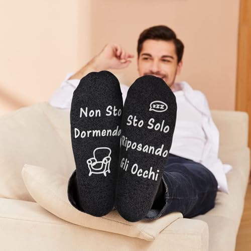 1 paar mannen niet Sto Dormendo Sto Solo Riposando Gli Occhi Italiaanse sokken 4