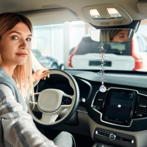 Suncatchers voor ramen opknoping, zon catchers in het raam buiten opknoping decor kristal tuin decor bruiloft verjaardag feest voor vrouwen, zilver kleurrijk 5