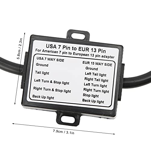 Trailer Connector, Plastic Car Connector Amerikaanse voertuig 7 Way Knife Connector aan Europese 13 Pin Round Connector voor auto en vrachtwagen 5