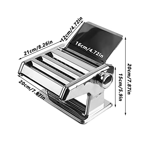 Roestvrij staal handmatige Pasta Machine, 6 verstelbare niveaus Pasta Machine 2 mm/4,5 mm/8 mm voor Spagna, Fettuccini, Lasagna, siliver 3