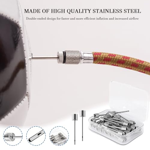 20 st. Ball Pump Naalden, Roestvrij stalen opblaasnaald met zijgat, Draagbare opblaasbare pomp voor Basketbal, Voetbal, Sportballen 5