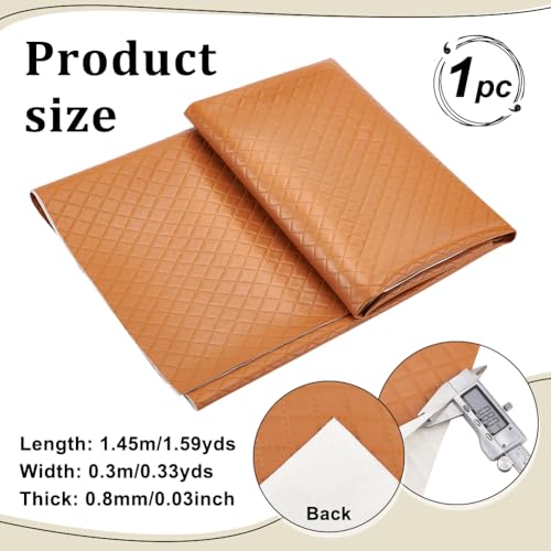 Faux lederen stof met Diamond Stitching patroon, 145 x 30 cm, zacht Faux leer materiaal, 0,8 mm dik Faux leer voor handtassen en ambachtelijke leveringen, Terracotta