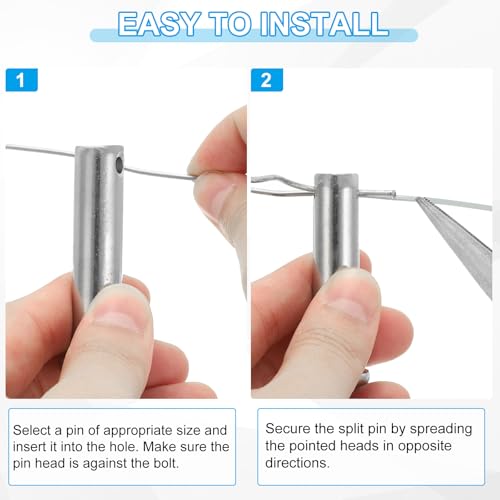 6 x 70mm Single Hole Pins, 10st Roestvrij staal 304 Platte kop voor deurringen systemen, zilver 4