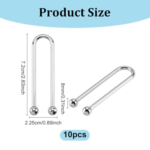 Verpakking van 10 Bikini Sluiting, U-Shaped Ring Buckle, Bikini Clips en Legering Clasps, voor Lingerie Zwempakken, Avond Jurken, Sweaters, Jurken, Blouses, Buckles Maken, platina