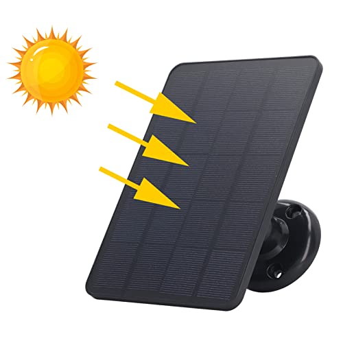 Zonnepaneel voor draadloze beveiligingscamera, waterdichte 10W Micro USB Solar Panel voor beveiligingscamera, verstelbare wandmontage (zwart) 5