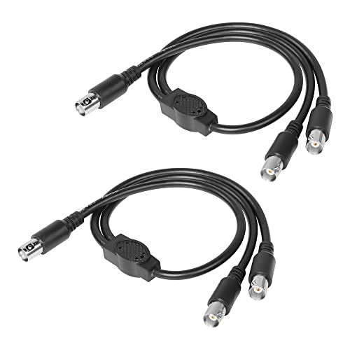 BNC Splitter Cable, BNC Bus naar Dual BNC Jack, Adapter Kabel voor CCTV Surveillance Camera, Home Surveillance, Gesloten Circuit TV System (Vrouw tot 2 Vrouw)