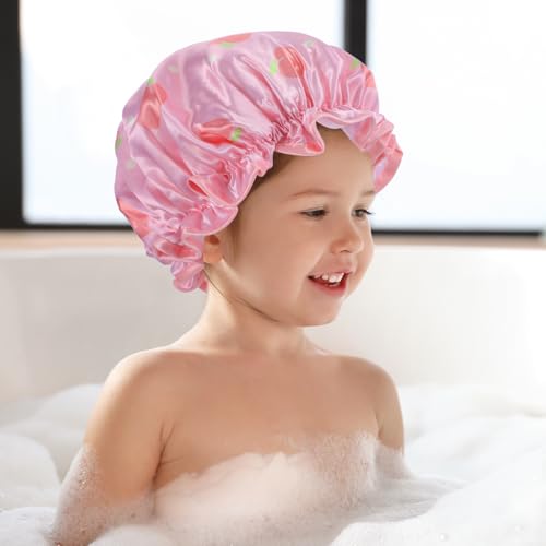 3 Pack Douchepet voor kinderen, Double Layer Douchepet voor vrouwen en meisjes, Waterdichte Douchepet voor peuters, Elastische Douchepet voor thuis, Hotel, Reizen 5