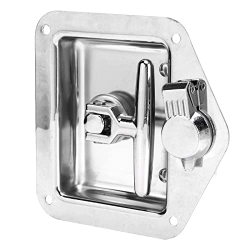 Montagehaakje voor zonnepanelen) Deurslot T handgreepslot, gepolijst roestvrij staal gereedschapskist slot T handvat Opvouwbare aanhanger deur slot voor vrachtwagen camper 3