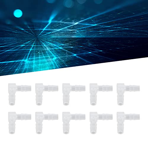 10Stuks 90 Degree Elbow Slang Connector Plastic Equal Barbed Wire Joint Adapter L Vorm slang Fitting voor Aquarium Air Water brandstofolie Inert Gas(6mm)