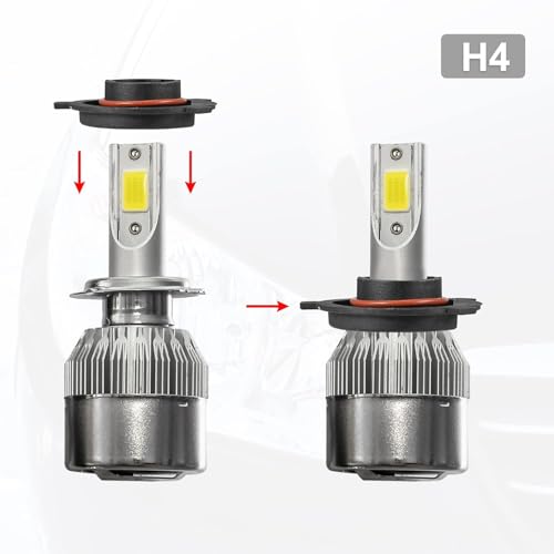 Sea 4pcs H4 LED Headlight Adapter, Socket Light Holder met sluitingsringen Compatibel met LED Headlight Fitting Conversie Adapter