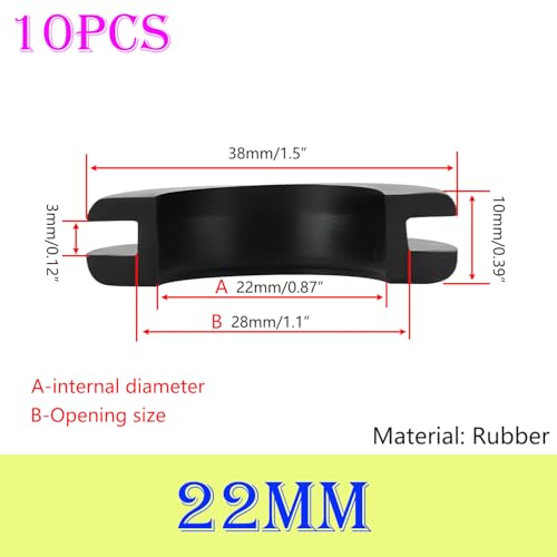 Verpakking van 10 rubberen doppen, boordiameter 22 mm, montagediameter 28 mm, kabelgromet rubber, doorgangssluitingen, rubberen stop