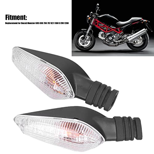 Motorfiets Turn Signalen Lichten, 12V gele motoraanwijzer verlichting vervanging voor Ducati Monster 695 696 796 797 821 1100S EVO 1200(transparant)