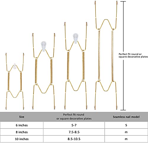 Sea Pack van 12 onzichtbare plaat Hangers, Wall Plate Hangers, Roestvrij staal Decoratieve Wire Plate Hangers, Wall Hooks voor decoratieve tekens en Art(6 Inches/15.2 cm)