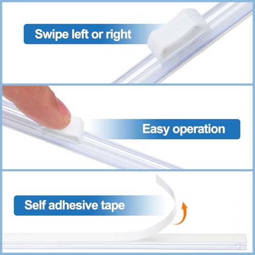 12 st Plastic Wrap Cutter, 13 inch Plastic Wrap Slide Cutter Zelfklevende installatie Vervanging voor aluminium Foil Wax Paper Wrap Dispenser, Wit 3