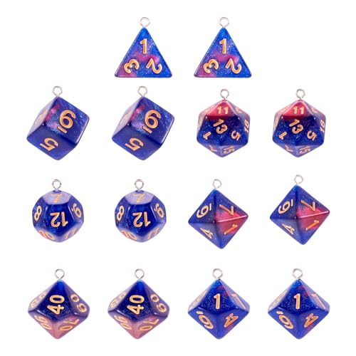D20 Dice Charms Acryl aantal hangers Facet 20 zijde polyhedral Dobbelstenen Charms Kralen voor doe-het-zelf sieraden Keychain ambachten maken, Hars, Hars