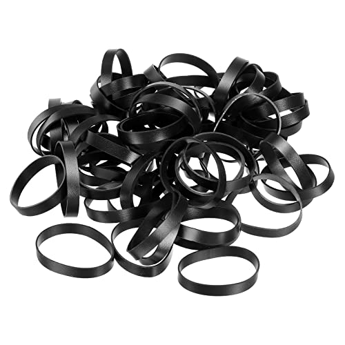 Siliconen Rubber Banden Ringen 50 Stuks Non Slip 1 7/8 Inch Flat Black voor boeken, kunst, dozen, Cord Verpakking, Zak Wraps