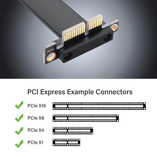 PCIe 4.0 X1 Extension Cable 90 Degree PCI-E 1X Man to Female Riser Cable (10CM) 3