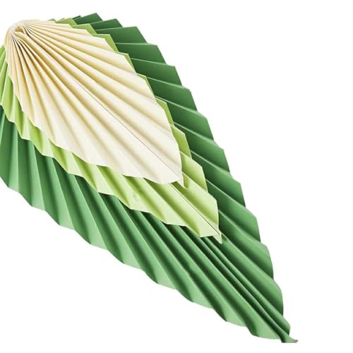 Set van 9 Green Paper Fans - Hang Paper Leaf Garland Decoratie voor verjaardagen, bruiloften, afstuderen en partijen - Feestelijk Groenboek Ventilatordecoraties 3