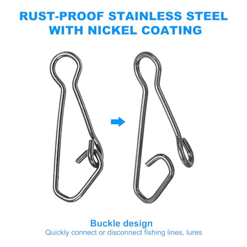 Hoge sterkte Vissnaps, Roestvrij stalen lijn Pin Connector Swivels Clip Snelle verandering voor de visserij Lures Zoetwater Zoutwater 3