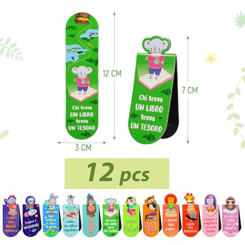 12 magnetische bladwijzers in het Italiaanse motief schattige dieren