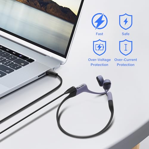 Magnetische USB-oplaadkabel, 3,3 m, Pack van 2 vervangingskabel voor Nashokz hoofdtelefoon, Compatibel met Shokz Aeropex, OpenRun, OpenRun Pro, Open Mini uitvoeren