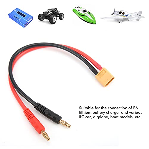 RC Batterij Charging Kabel, 12AWG Adapter Kabel 22cm XT60 tot 4mm Banaan Plug Laadkabel XT60 Man Connector naar 4mm Banaan Plug voor B6 LiPo Batterij Charger 5