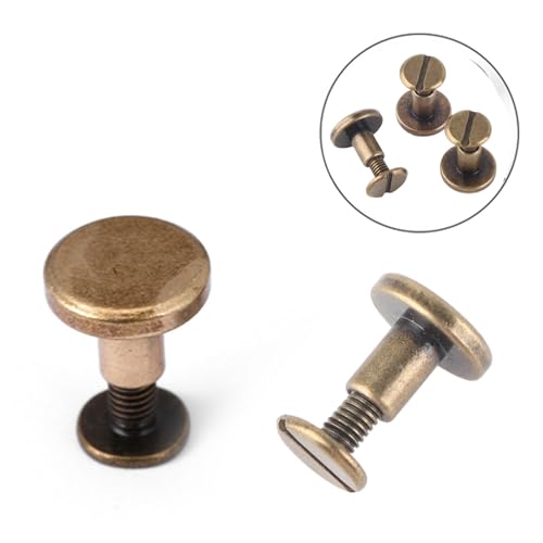 20 st. Metalen Rivet Flat Head Koper Messing Schroeven Noten Nagels Lederen Cap Accessoires voor Jassen Caps Tassen Decoratie (8mm) 5
