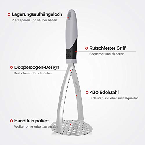 aardappelpuree, roestvrij staal, aardappelpuree, groentepuree, aardappelpers voor vaatwasserkluis, aardappelpuree, groenten en fruit 3