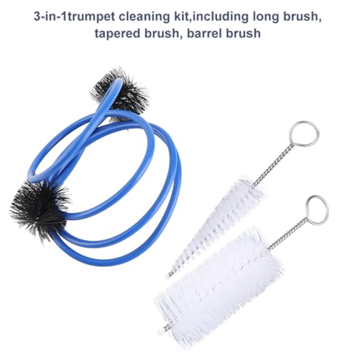 Trompet Care Kit, Trumpet Cleaning Brush Set, Trompet Eigenaar Care Accessoires met metalen handvat, lichtgewicht en draagbare 4