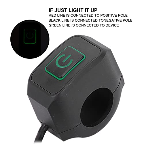 22mm Motorstuurschakelaar, Motor ATV Light Switch Control Button Waterproof Universeel voor koplamp (ABS Metaal)(Vegetabel) 5