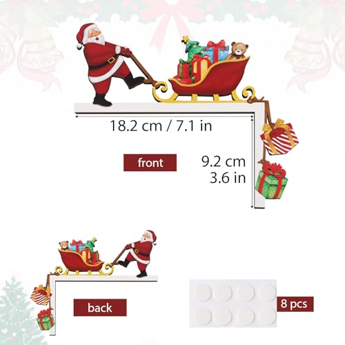 Decoraties van de kerstdeurframe Santa deur hoek tekenen grappige deur ornament houten deurframe decor voor Xmas deur venster welkom tekenen