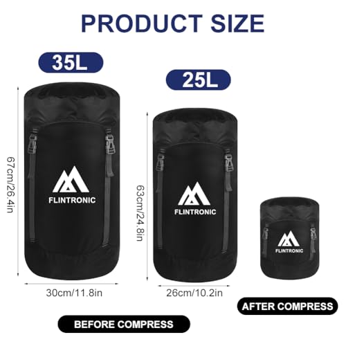 Compressiezak Slaapzak, Lichtgewicht Waterdichte Compacte Opbergzak, Compressiezak met ripstop Stof, Trekkoord Sluiting Bergzak voor Camping, Wandelen