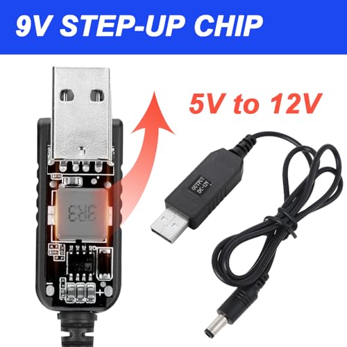 DC 5V 2A naar DC 12V Stap-up USB Converter Kabel USB-adapter met DC Jack 5.5x2.5mm Ventilator Power Kabel Tafellamp met DC Converter Kit (3.3ft, 4PCS) 5