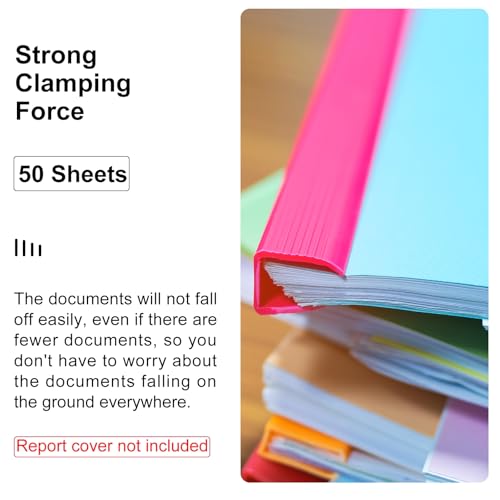 30 stuks Binddraad, 8mm Binddraad Slide Handvat 50 Sheets Capaciteit A4 Maatrapport Map Teardrop Vorm Presentatie Map voor Rapport Cover Hervatten, Helder Blauw 3