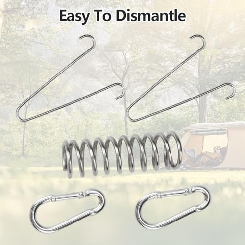 Pak van 4 Springs, Zonzeil met 8 Carabiner Hooks, Roestvrij stalen Springs, Springs, Springs, Springs, Springs, Springs, Zonzeil, Springs met Hooks voor Camping 5