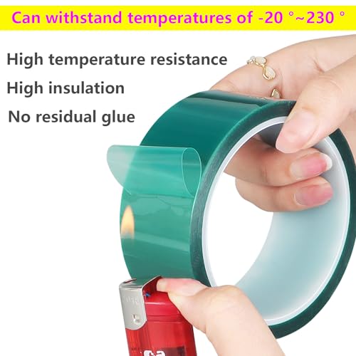 1 Roll hittebestendig plakband, 15mm x 33m, hoge temperatuur PET tape voor Solderen, Circuits, Groen 5
