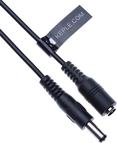 DC Power Extension Kabel met 2.1mm/5.5mm Male to Female Jack 2M/6.6ft Connector CCTV Power Cord Adapter Compatibel met CCTV Security Camera IP Camera DVR Standalone LED Strip Monitors (Zwart)