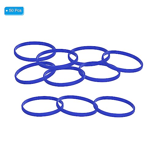 Siliconen armbanden, Verpakking van 50 Kleurrijke Rubber armbanden, Witte Elastische Sport Hoofdbanden voor Volwassenen, Tieners Sport, Team Games, Donker Blauw 3