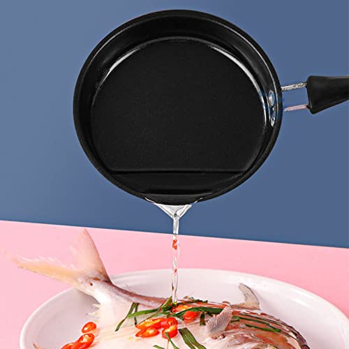 Mini Frying Pan Roestvrij staal voorkomen Stick inductie Pot Ronde ontbijt Kleine Fry Egg Pan met lange handvat 12cm () 3