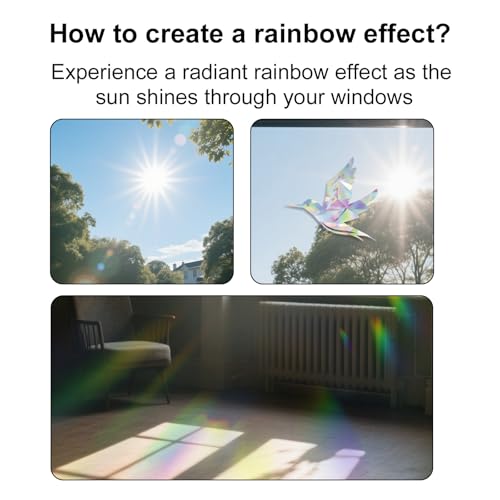64st Anti-Botsings Raamstickers, Ter Voorkomst van Vogelbotsingen Regenboogeffect Raamstickers Reflecterend Anti-Bossing Geen Lijm Nodig (Verschillende Ontwerpen) 4
