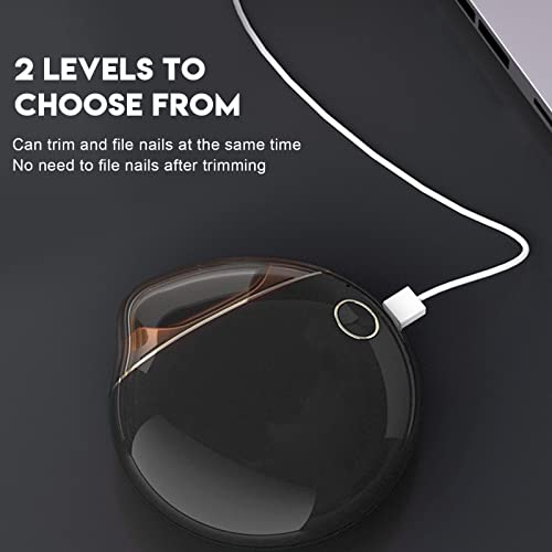 Elektrische Nail Clipper, Automatische Nail Polisher, Elektrische Nail Trimmer, Manicure Tool, Cordless Curved Design, Single Key Operation Portable Nail File Trimmer voor tenen en (zwart) 5