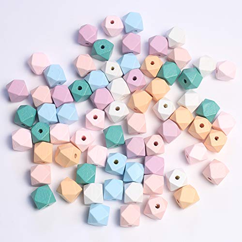 70 st. Kleurrijke houten kralen Ronde gemengde houten kralen met gat ambachtelijke kralen voor doe-het-zelf sieraden maken(kleurrijke-F/15mm-70 st) 3