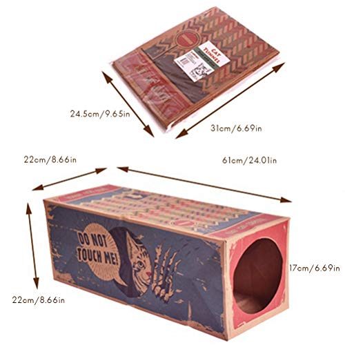 Opvouwbare kraft Papieren Cat Tunnel Speelgoed, Duurzaam Recycleerbaar Opvouwbaar Kartonhuis Sneak Looking Interactive Cat Toy verbergen 3