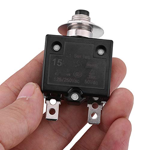 Aktueller Überlastschutz DC 50V AC 125-250V Manueller Thermoschalter-Leistungsschalter Zurücksetzen über Sicherung Therma Schalter Leistungsschalter(15A) 5