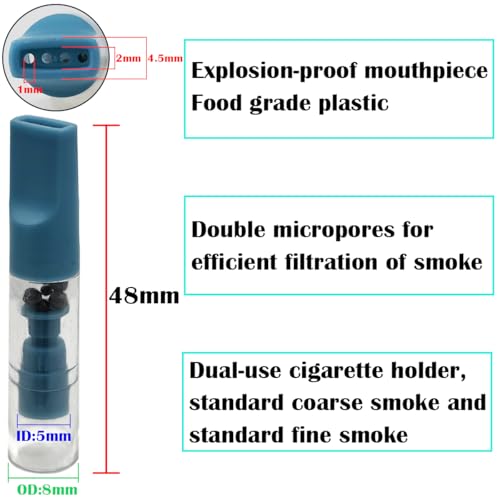 72 st. Sigarettenfilter Filterpunten Microfilter Zeer effectieve en herbruikbare sigarettentip vermindert thee en nicotine (roze, blauw, wit, bruin) 3