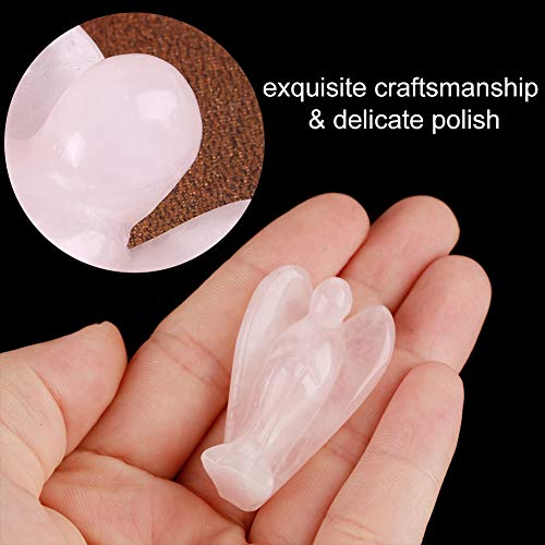 Natuurlijke rozenkwarts edelsteen roze heilige kristal steen gesneden engel gevormd hoofd decoratie 5