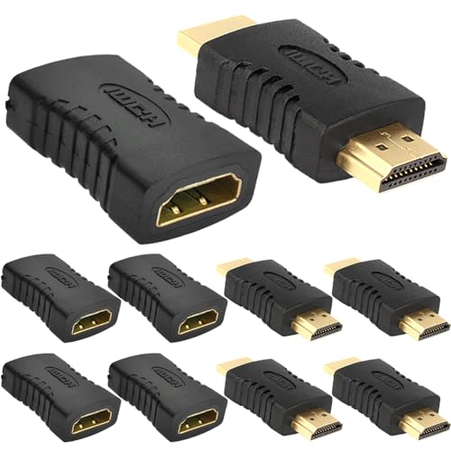 HDMI Female to HDMI Female Coupling Jack with HDMI Man to HDMI Man Coupling Jack (10 PCS)