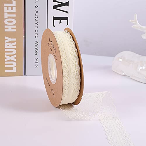 45m 3cm brede kant lint kant rand geschenk lint kant randen lint decoratieve lint lint kant stof voor het naaien voor DIY crafting, bruiloft tafel decoratie scrapbooking geschenk doos, crème