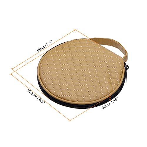 CD-hoeshouders, microvezel leer 20 capacacitit raster dragtas schijf opslag verdelers portemonnee organisator voor schieven collectie bescherming, beige