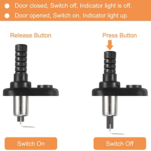 Deurpostschakelaar Mount Pin Flange Light Cover voor Car Truck Boat 20A 12VDC, Nickel Plated Verstelbare Momentary ON Off Montage Pins Switch met Rubber boot, 5 PCS 4